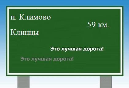 Карта от поселка Климово до Клинцов